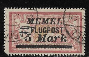 Memel - Air Post - Scott #C27 - 5M on 1fr Claret & Olive Green - F-VF- Used