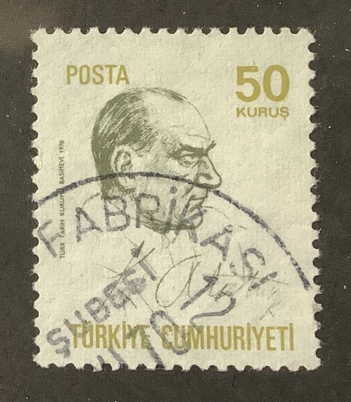 Turkey 1970 Scott 1835 used - 50k, President Ataturk