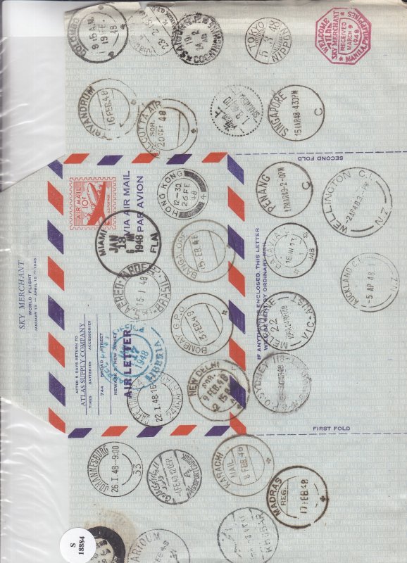 1948, Sky Merchant, Around the World Flight, Airletter (S18884)