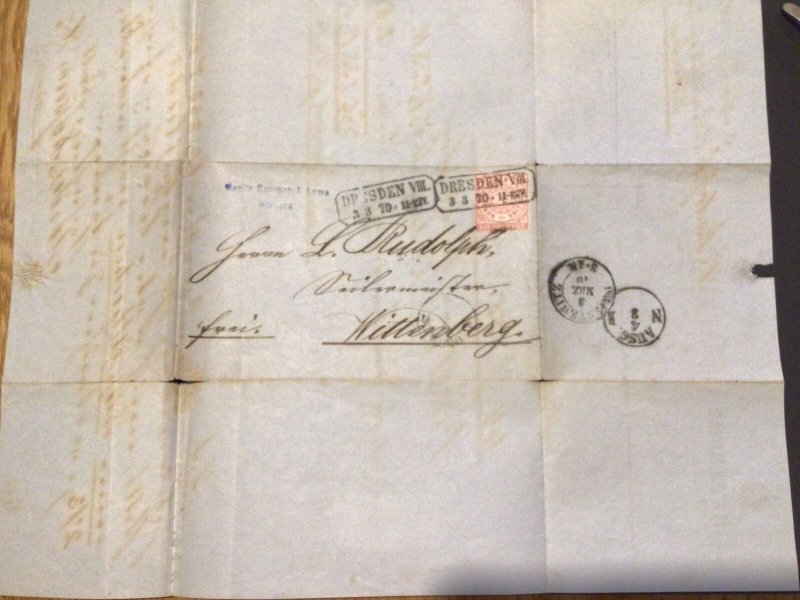 Old Germany North German Confederation 1870 Entire letter  postal cover 62652