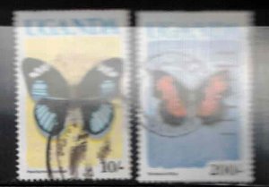 UGANDA Scott # 826, 835 Used - Butterflies