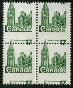 Canada #790 Mint Block of 4 - Misperf
