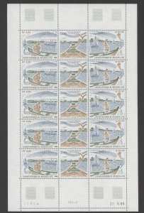 1989 St Pierre & Miquelon Scott #519a (518-519) Boats, Coast, Complete Sheet MNH