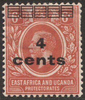 East Africa & Uganda Prot. 1919  Sc 62  4c/6c  KGV MH, VF