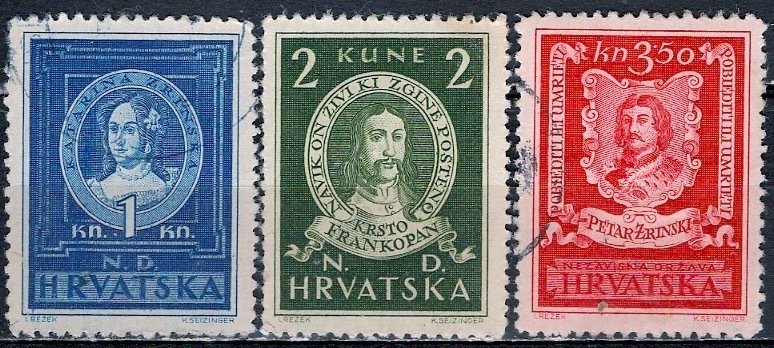 Croatia 1943; Sc. # 56-58; Used Cpl Set