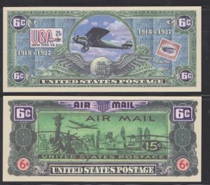 Novelty Currency Featuring US Postage Stamps, 2 each of 5 Different = 10 bills