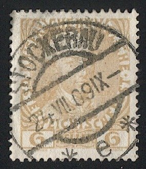AUSTRIA 1913  Sc 114a Used 6h  Leopold II VF, STOCKERAU postmark/cancel