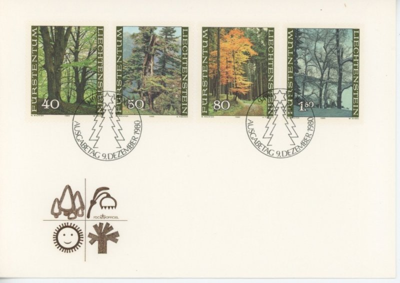 Liechtenstein 607-700 tree horest  FDC First Day Cover (2206 370)