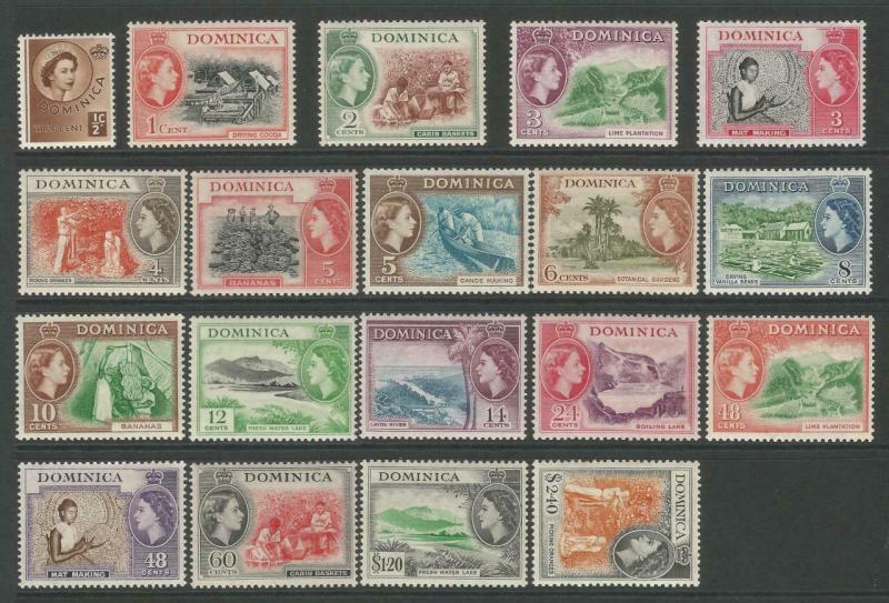 Dominica 1954 Definitive Set Of 19 unmounted mint SG140-SG158