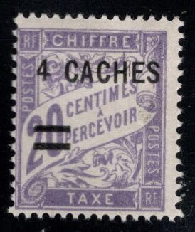 FRENCH INDIA  Scott J8 MH*  1928 Surcharged Postage Due  stamp