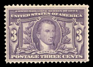 United States, 1904-9 #325 Cat$65, 1904 3c violet, hinged