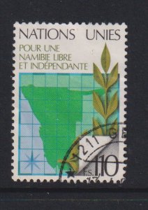 United Nations Geneva  #86  used  1979  map of  Namibia 1.10fr