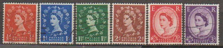 Great Britain SG 570 571 572 573 574 575 low value group  Used