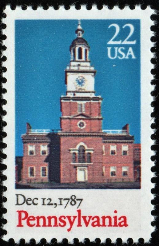 SC#2337 22¢ Constitution Bicentennial: Pennsylvania Single (1987) MNH