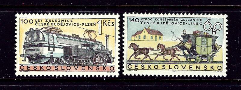 Czechoslovakia 1556-57 MNH 1968 Railroad Vehicles