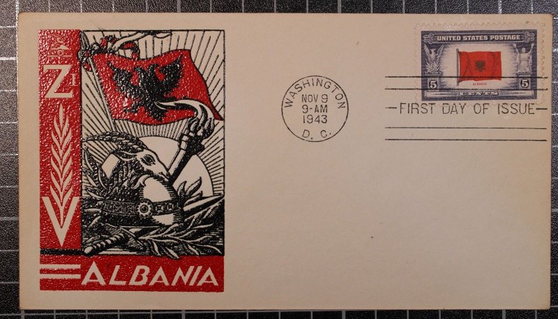 Scott 918 - Albania 1st Smartcraft / Staehle FDC - Unaddressed - Planty 918-1