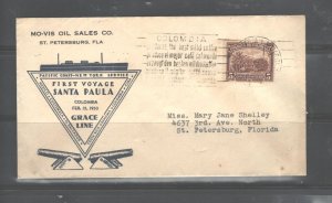 COLOMBIA 1sT VOYAGE M/V SANTA PAULA 15 Feb.1933 TO ST.PETERSBURG, Florida, USA