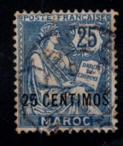 French Morocco Scott 18 Used stamp Thinned but still a beauty.