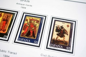 COLOR PRINTED SPAIN 1994-1999 STAMP ALBUM PAGES (58 illustrated pages)