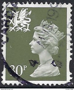 GREAT BRITAIN Wales 1993 QEII 30p Machin Deep Olive-Grey SGW75 Used