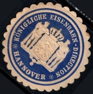 Vintage Germany Letter Seal Royal Railway Direction Hannover Unused