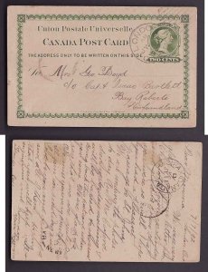 D5-Newfoundland cover-#13965 - 2c Canada UPU card to Newfoun