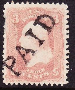 Scott 65, Used, VF-XF Centering, PAID Fancy Cancel SOTN