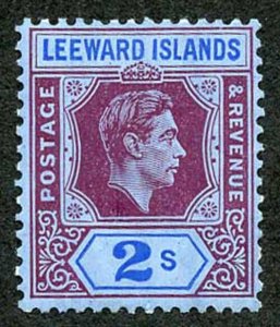 Leeward Is SG111 KGVI 2/- chalky Fresh M/M