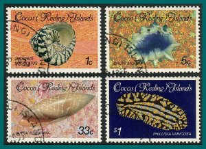 Cocos 1985 Shells and Molluscs 1,  used #135,139,144,148,SG135,SG139,SG144,SG148