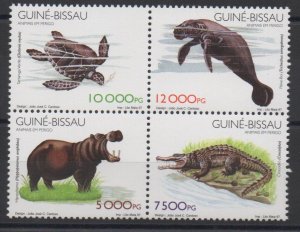 Guinea-Bissau 1997 Fauna Mammals set of 4 stamps Mi. 1249 - 1251 MNH ** Scarce !