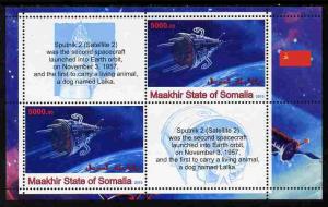 Maakhir State of Somalia 2010 Space - Sputnik 2 perf shee...