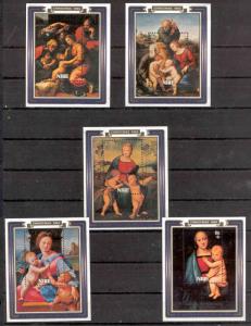 NIUE 401-405 MNH CHRISTMAS 1983 SOUVENIR SHEETS, RAPHAEL