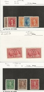 Canada, Postage Stamp, #232-236, 237, 238-240 Mint Hinged, 1937, JFZ