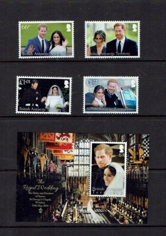 British Antarctic Territory: 2018, Royal Wedding, Prince Harry, MNH set + M/S