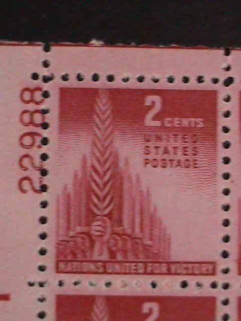 ​UNITED STATES-1943-SC#907 ALLIED NATIONS-ALLEGORY OF VICTORY-MNH SHEET VF