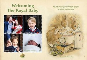 Marshall Islands 2018 - Royal Baby Birth of Louis- Sheet of 4 - Scott #1198 MNH