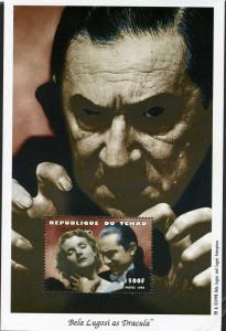 CHAD 1998 Bela Lugosi DRACULA Movie Vampires s/s Perforated Mint (NH)