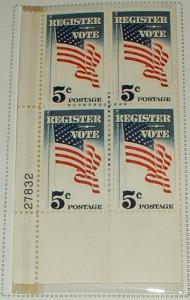 1964 U. S. 5c Register and Vote PB-4 - M, NH, F-VF #1249