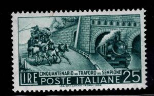 Italy Scott 709 MNH** 1956 Mail Coast and Simplon Train tunnel