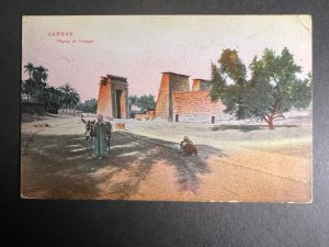 1945 WWII USA Postcard Cover NY APO to Lewisburg PA Karnak Temple PPC