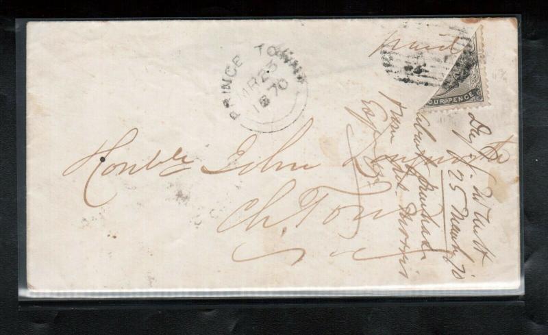 Prince Edward Island #9c Used Rare Bisect On Cover CDS PEI March 25 *With Cert.*