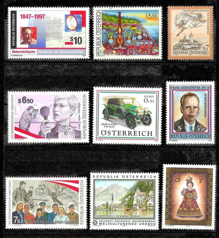 AUSTRIA (149) Diff Better Stamps c1990/2000s ALL Mint Never Hinged 10% of Cat