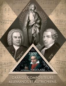 TOGO 2013 SHEET GREAT GERMAN AND AUSTRIAN COMPOSERS BEETHOVEN tg13411b