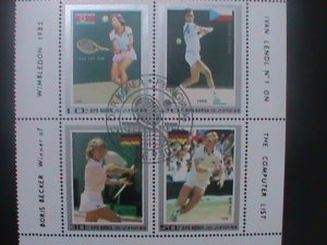 ​KOREA-1986-SC# 2584  FAMOUS WINNERS TENNIS PLAYERS-CTO-MINI SHEET- VF LAST ONE