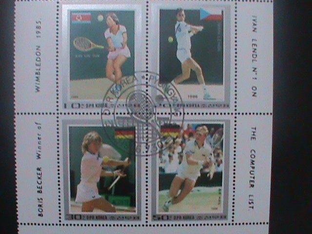 ​KOREA-1986-SC# 2584  FAMOUS WINNERS TENNIS PLAYERS-CTO-MINI SHEET- VF LAST ONE