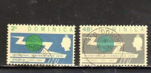 DOMINICA #185-186 1965 ITU ISSUE USED F-VF