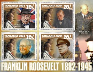 Stamps. Winston Churchill ,Franklin Roosevelt 2024 year 1+1 sheet perforated NEW