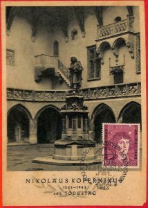 aa3369 - GERMANY - Postal History - MAXIMUM CARD - SCIENCE Copernicus 1943-