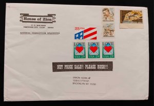 DM)1992, U.S.A, LETTER CIRCULATED IN U.S.A, WITH FLAG STAMPS, SELF-ADHESIVE,