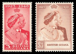 British Guiana 1948 KGVI Silver Wedding set complete MNH. SG 322-323. Sc 244-245